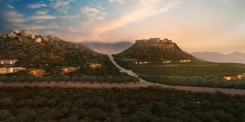 a rendering of a mountain with a road on it at Banyan Tree Veya, Valle de Guadalupe in Valle de Guadalupe