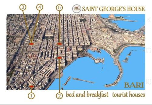 une carte de la maison paysanne et d'un bar dans l'établissement SAINT GEORGE'S HOUSE 3 Bari, à Bari
