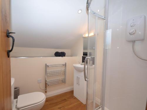 ein Bad mit einem WC und einer Glasdusche in der Unterkunft 2 Bed in Bristol 75697 in Bristol