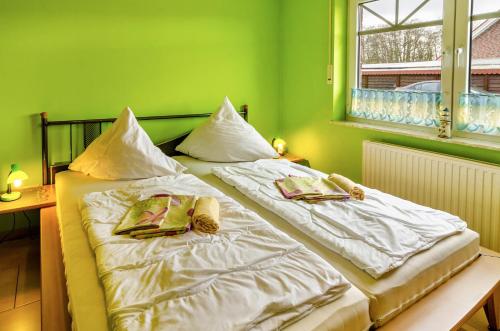 Katil atau katil-katil dalam bilik di Mediterranes Flair mit Seeblick