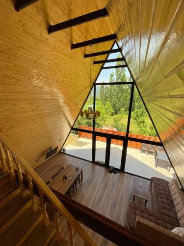 Ruang duduk di 3Gozel Aframe Villa Gabala