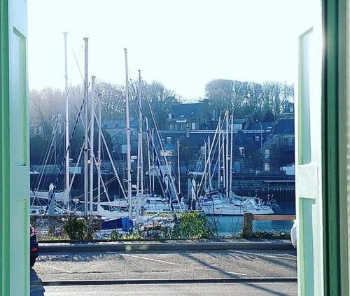 a group of boats are docked in a marina at Villa Ariane in Saint-Valery-en-Caux