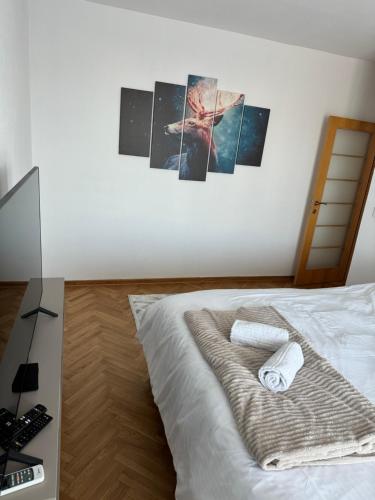 Postel nebo postele na pokoji v ubytování Arena Mila
