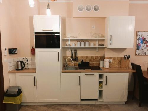 Dapur atau dapur kecil di Drzewna Apartamenty-Drzewna