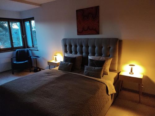 Postel nebo postele na pokoji v ubytování Apartmány FELSENBURG Staré Splavy