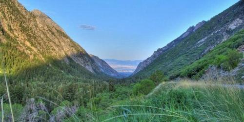 a view of a valley between two mountains at Union Cove in Salt Lake with Secluded Privacy in Midvale
