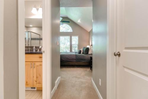 a bedroom with a bed in a room with a window at Ski Haven in Salt Lake at Base of Big Cottonwood in Cottonwood Heights