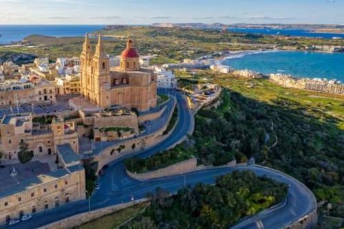 an aerial view of the city of dubrovnik at Seaside Serenity - A lovely apartment with views in Mellieħa