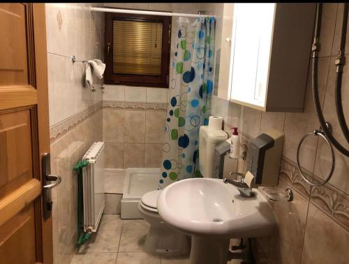 a bathroom with a sink and a toilet at Villa Aleksandra Jahorina in Jahorina