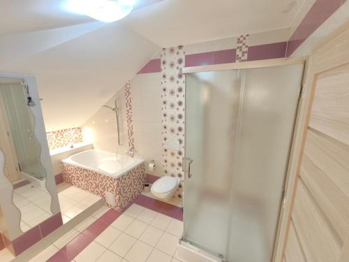 Koupelna v ubytování ApartmanyHurbanova2