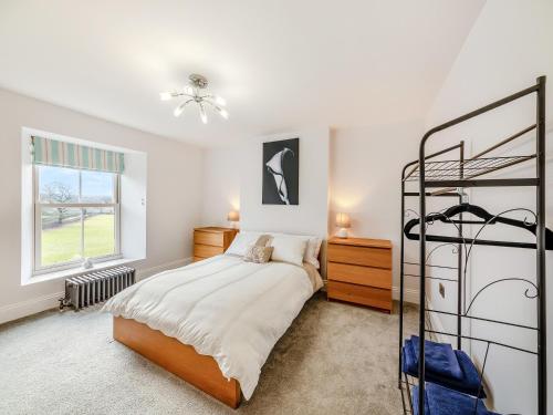 a bedroom with a bunk bed and a ladder at Binchester Crag Farm in Bishop Auckland