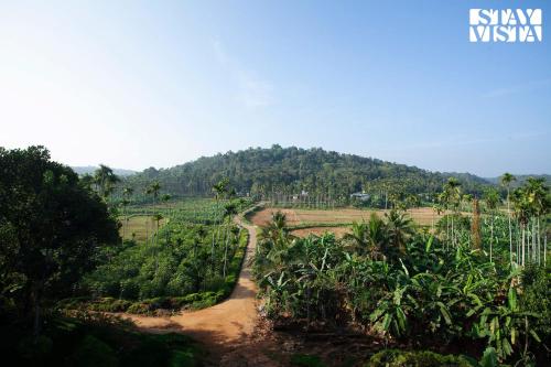 a dirt road in a field with trees at StayVista at The Big Chill with Breakfast Included in Wayanad