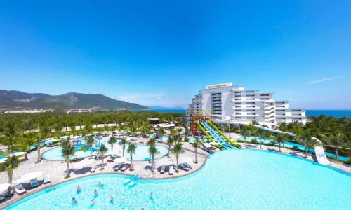 an aerial view of the pool at a resort at Cam Ranh Riviera Beach Resort & Spa in Cam Ranh