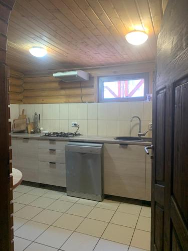 布克维Cottage Kalina的带水槽和洗碗机的厨房