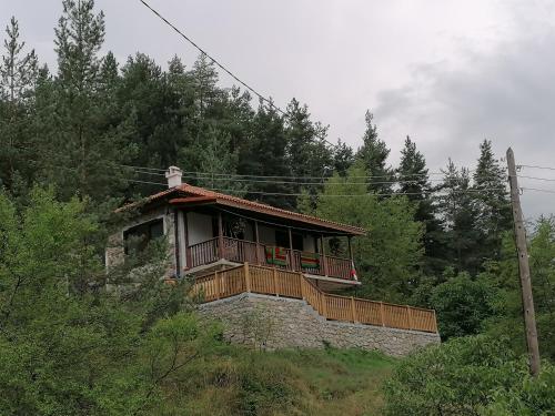 een huis aan de zijkant van een heuvel bij Каменната къща in Borovo