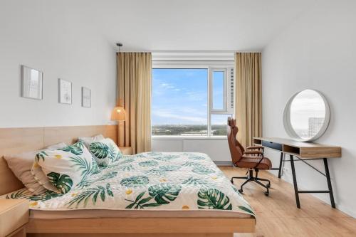 Кровать или кровати в номере On the Danube, city center, free parking