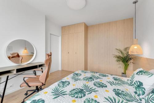 Кровать или кровати в номере On the Danube, city center, free parking