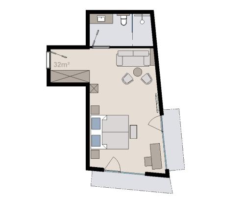 a floor plan of a house at Hotel Alpina in Ischgl