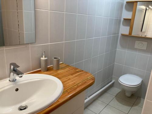 ein Badezimmer mit Waschbecken und Toilette in der Unterkunft MAGNIFIQUE APPARTEMENT VUE MER, SUITE PARENTALE. in Les Trois-Îlets
