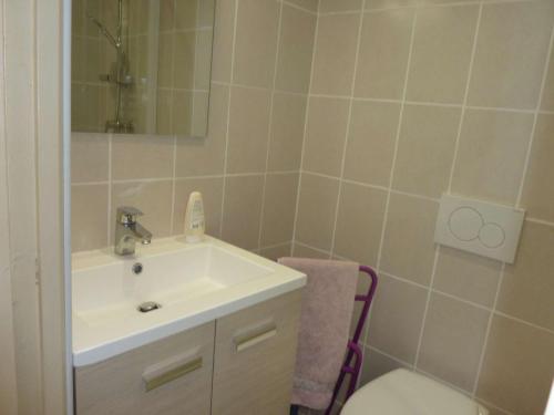 bagno con lavandino e servizi igienici di Appartement Marseillan-Plage, 3 pièces, 6 personnes - FR-1-387-158 a Marseillan