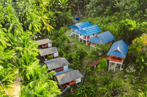 Pohľad z vtáčej perspektívy na ubytovanie Garden villa koh phangan