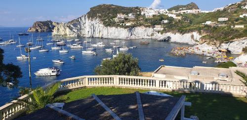 a view of a harbor with boats in the water at Oasi del mare in Ponza