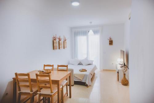 Postel nebo postele na pokoji v ubytování Apartamentos MSC Golf & Beach