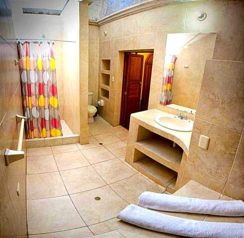 阿雷基帕的住宿－Bubamara Bolivar，一间带水槽和淋浴的浴室