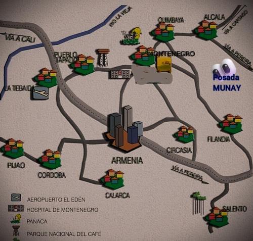 a close up of a map of a city at MUNAY, Posada rural para el sosiego in Alcalá