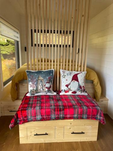 Postel nebo postele na pokoji v ubytování Moho Nat’ure Tiny-house