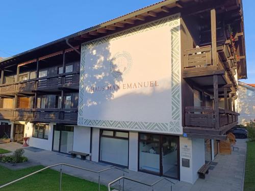 a large billboard on the side of a building at Ferienwohnung Ott in Bad Endorf