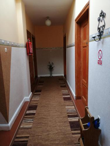 a hallway with a floor of cat tracks at Willa Wiselka in Wisełka