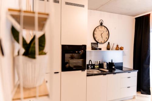 Kuchyň nebo kuchyňský kout v ubytování Hop & Lulu Delux Apartments