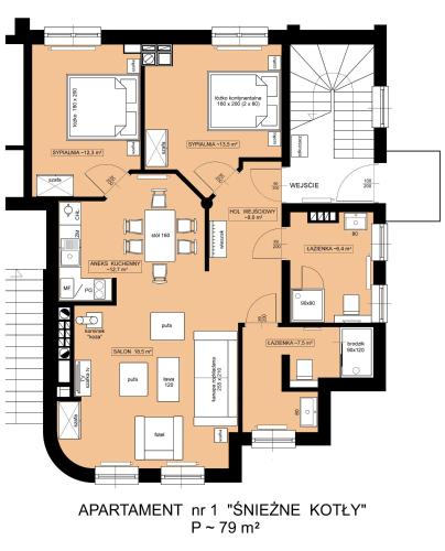 a floor plan of the apartment mt maintenance kory at Wonder Home - Apartamenty Karkonosz blisko wyciągów narciarskich, szlaków i restauracji in Karpacz