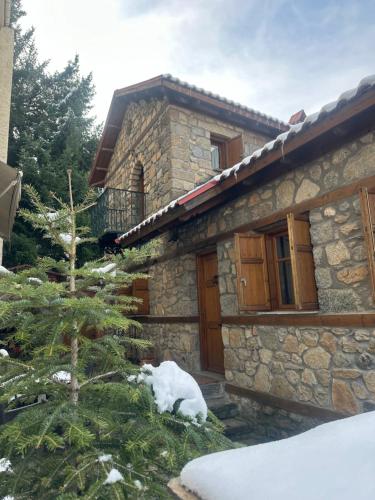 a stone house with a tree in front of it at Urban River House in Florina