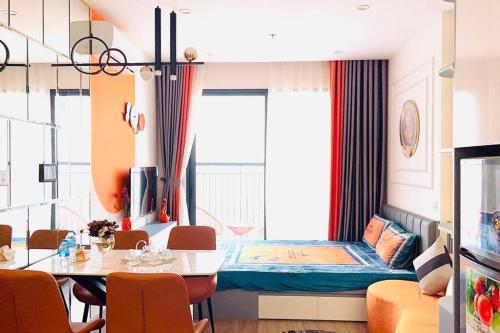 Posezení v ubytování Vinhomes Smartcity - Căn hộ dich vụ - Zhomestay