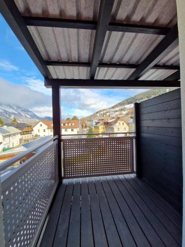 a view from the balcony of a house at Haus Grimming in Öblarn