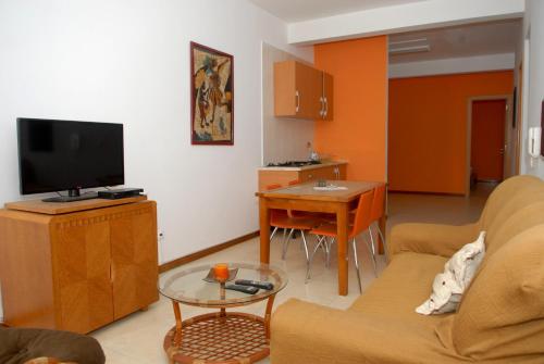 Televisyen dan/atau pusat hiburan di Apartamentos Santiago - Praia