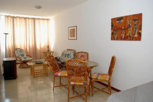 Ruang duduk di Apartamentos Santiago - Praia