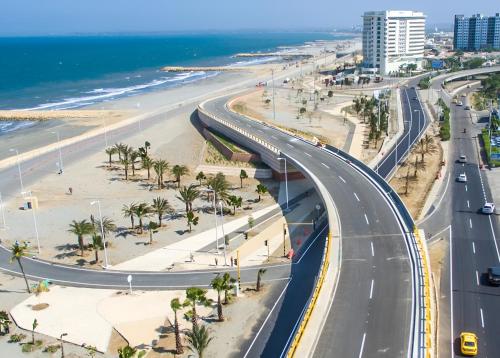 an overhead view of a highway next to a beach at Charme 64 Hotel Boutique in Cartagena de Indias