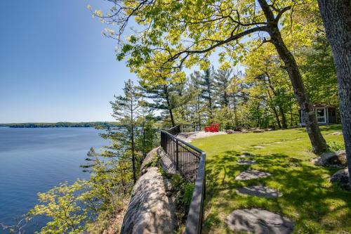 a view of the lake from a bluff at Breathtaking view of Lake Rosseau in Rosseau