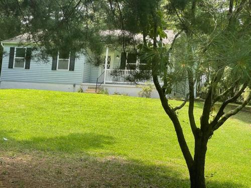 a house with a tree in front of a yard at Chesapeake Holiday House in Port Republic