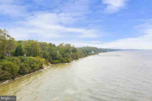 a view of a river with trees on the shore at Chesapeake Holiday House in Port Republic
