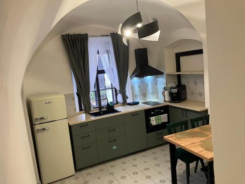 Kuchyň nebo kuchyňský kout v ubytování Apartmán Gabriela