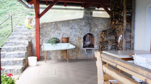 a stone kitchen with a stone oven in a building at Holiday home in Semic - Kranjska (Krain) 26078 in Semič