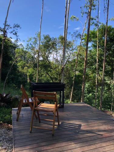 Landskap semula jadi dekat dengan chalet