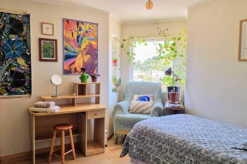 Ένα ή περισσότερα κρεβάτια σε δωμάτιο στο Casa en condominio con terraza a 5 min del centro