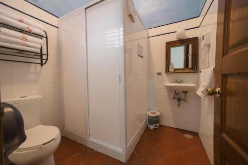 Bilik mandi di Hotel Suites Del Centro