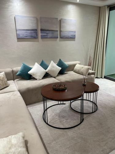 Χώρος καθιστικού στο Miramare Cosy appartement pied dans l'eau avec piscine