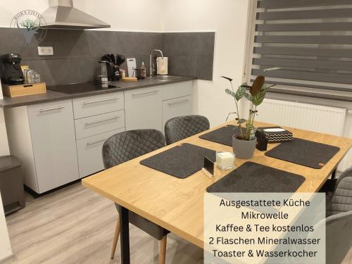 Dapur atau dapur kecil di Stierpartment am Pfälzer Wald nähe Outlet Center Zweibrücken